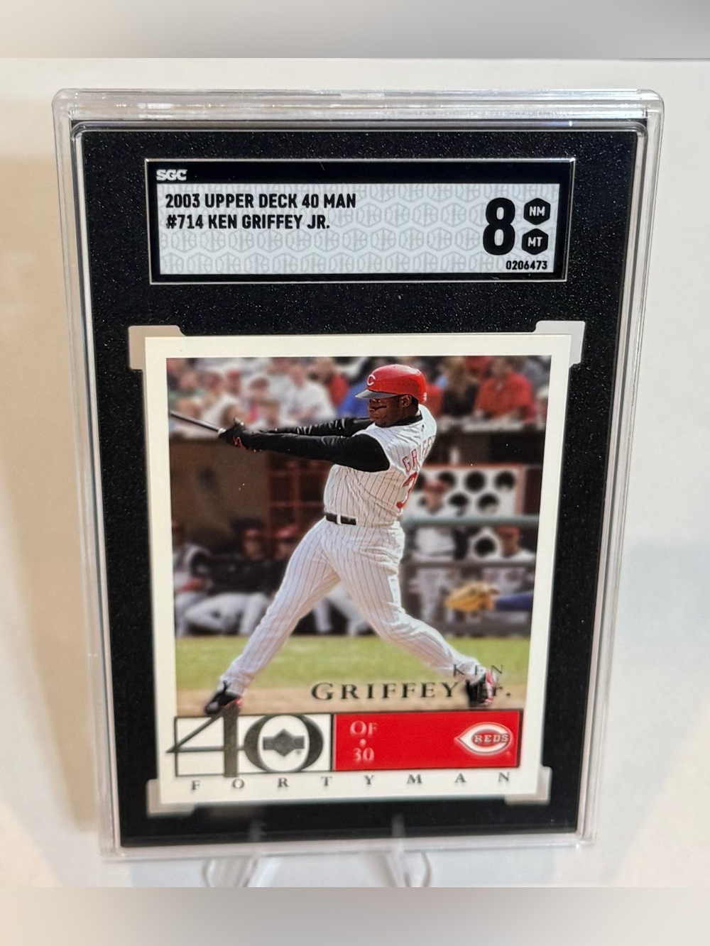2003 Upper Deck 40 Man #714 Ken Griffey Jr. Baseball Card (Graded) SGC:8